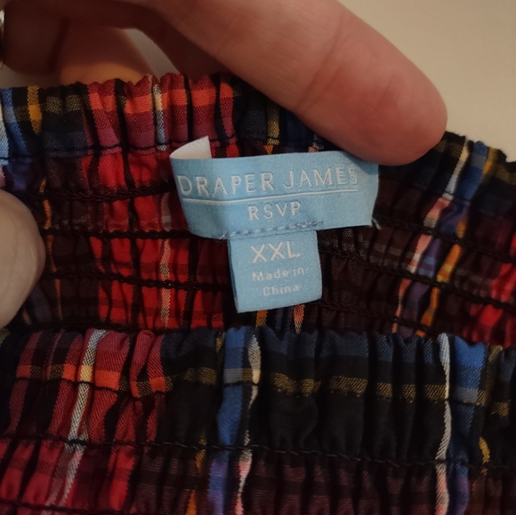 Draper James RSVP Plaid Smocked Peplum Top - Picture 8 of 14